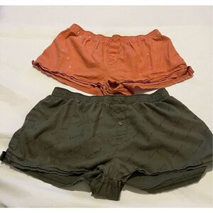 Victoria's Secret pair of PJ shorts in green and orange